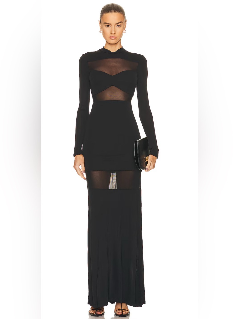 Staud NEW Falcon Semi sheer black Dress